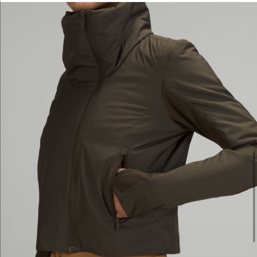Lululemon City Sleek Jacket Dark Olive 4 - Picture 5 of 15